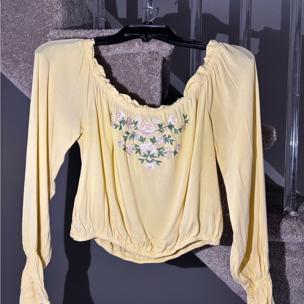 La Hearts Yellow Floral Blouse